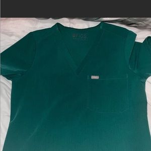Small Figs Hunter green scrub top
